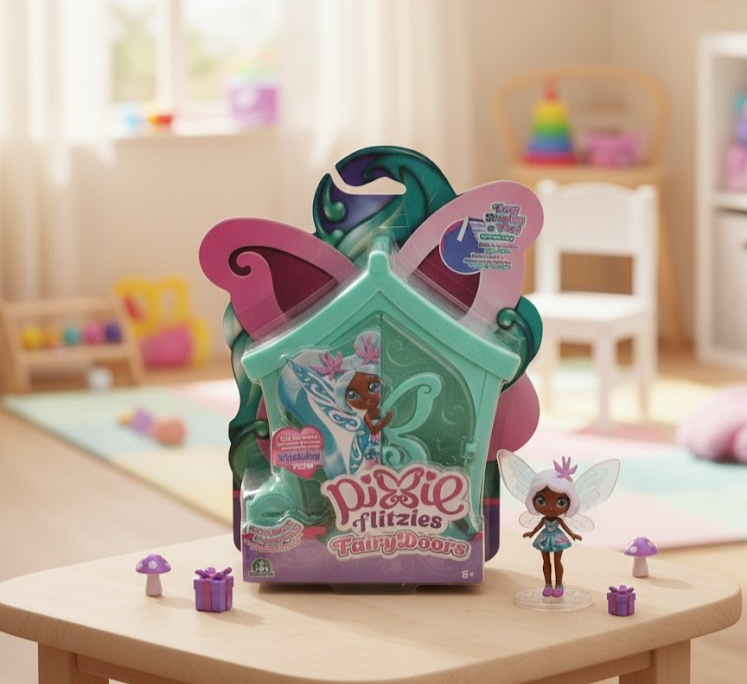 Geburtstags-Pixie-Puppe 13 cm – Duftend mit Haarbürste & Mini-Haus mit Türen